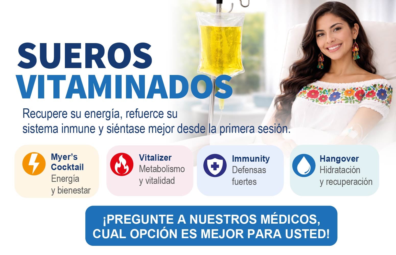 Sueros vitaminados intravenosos en Clínica Médica La Salud